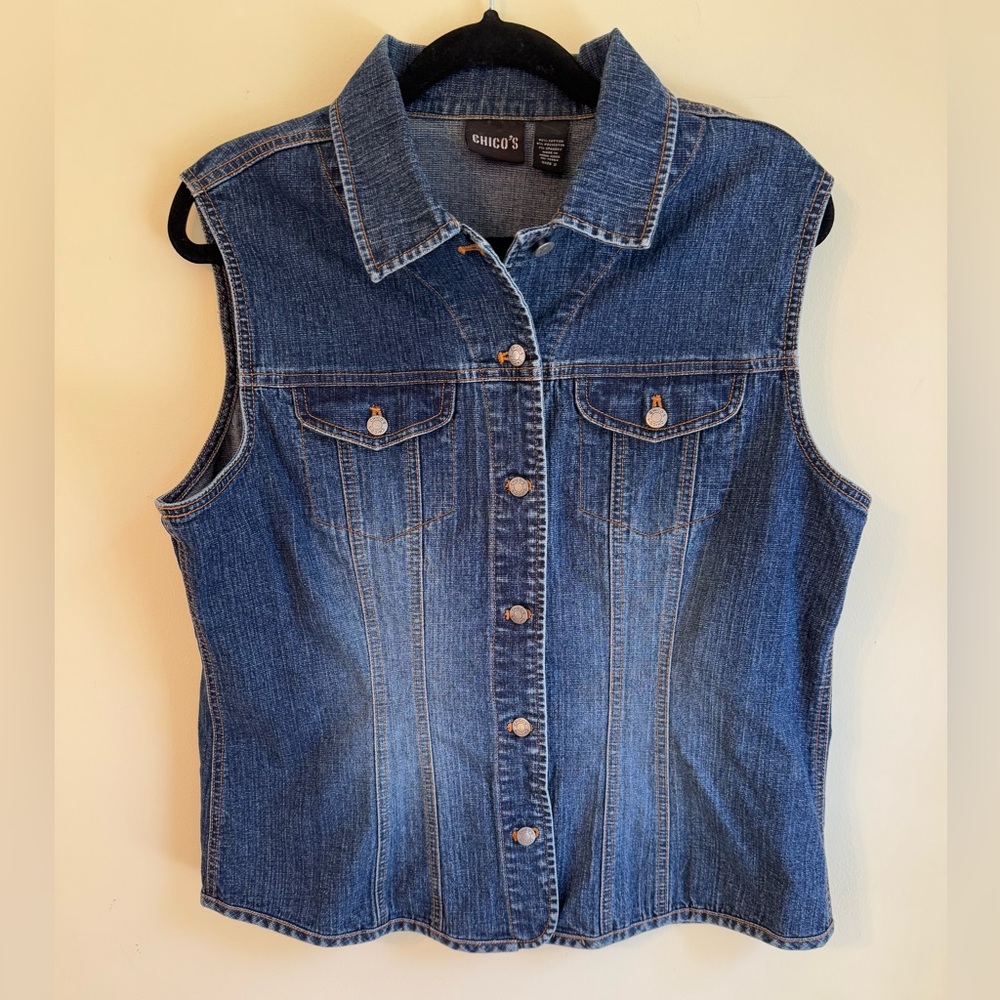 Chico's Classic Blue Denim Vest *GREAT USED CONDITION*